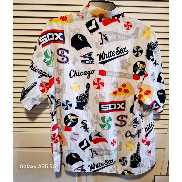 Chicago White Sox Beggars Pizza Themed Button-Up Shirt XL Classic Summer - Picture 4 of 5